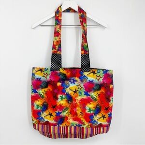 Vintage Y2K Handmade Celestial Tote Bag Whimsical Boho Hippie